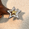 Wholesale Women's Heartshaped Stainless Steel Ring With Gold And Silver Splicing And Electroplating Design