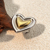 Wholesale Women's Heartshaped Stainless Steel Ring With Gold And Silver Splicing And Electroplating Design