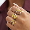 Wholesale Women's Heartshaped Stainless Steel Rings With Vacuum Plating And Niche Design