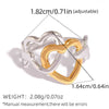 Wholesale Women's Heartshaped Stainless Steel Rings With Vacuum Plating And Niche Design