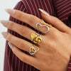 Wholesale Women's Heartshaped Stainless Steel Rings With Vacuum Plating And Niche Design