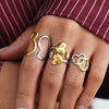Wholesale Women's Heartshaped Stainless Steel Rings With Vacuum Plating And Niche Design