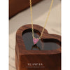 Wholesale Women's Heartshaped 925 Sterling Silver Zircon Inlaid Pendant Necklace With Cross Chain
