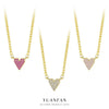 Wholesale Women's Heartshaped 925 Sterling Silver Zircon Inlaid Pendant Necklace With Cross Chain