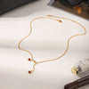 Wholesale Women's Heartshaped Titanium Steel And Stainless Steel Pendant Necklace With Real Gold Plating In The Furnace