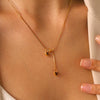 Wholesale Women's Heartshaped Titanium Steel And Stainless Steel Pendant Necklace With Real Gold Plating In The Furnace