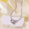 Wholesale Women's Heartshaped Titanium Steel Electroplated Necklace With O Word Chain