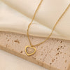 Wholesale Women's Heartshaped Titanium Steel Electroplated Necklace With O Word Chain