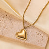 Wholesale Women's Heartshaped Titanium Steel Electroplated Necklace With O Word Chain