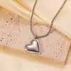 Wholesale Women's Heartshaped Titanium Steel Electroplated Necklace With O Word Chain