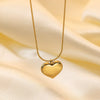 Wholesale Women's Heartshaped Titanium Steel Electroplated Necklace With O Word Chain