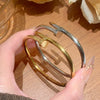 Wholesale Women's Heartshaped Titanium Steel Nail Buckle Bracelet With Polish Finish Trendy Minimalist Jewelry