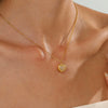 Wholesale Women's Heartshaped Titanium Steel Necklace With Precious Stones And Cross Chain