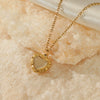 Wholesale Women's Heartshaped Titanium Steel Necklace With Precious Stones And Cross Chain