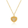 Wholesale Women's Heartshaped Titanium Steel Necklace With Precious Stones And Cross Chain