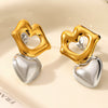 Wholesale Women's Heartshaped Titanium Steel Stainless Steel Earrings With Vacuum Plating And 18K Gold Plating Nonfading Oxidation And Corrosion Resistant