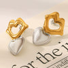 Wholesale Women's Heartshaped Titanium Steel Stainless Steel Earrings With Vacuum Plating And 18K Gold Plating Nonfading Oxidation And Corrosion Resistant
