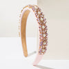 Wholesale Women's Heavy Craft Beaded Imitation Pearl Floral Geometric Headband Hair Accessory With Diamond Design