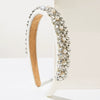 Wholesale Women's Heavy Craft Beaded Imitation Pearl Floral Geometric Headband Hair Accessory With Diamond Design