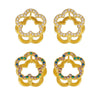 Wholesale Women's High Edition Flowers Double Sided Wear Buckle Zircon Earrings Jewelry In Stainless Steel With Geometric Pattern And 18K True Gold Plated Electroplating