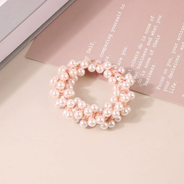 Wholesale Women's High Elastic Plastic And Resin Handmade Rose Ponytail Hair Band Hair Accessories