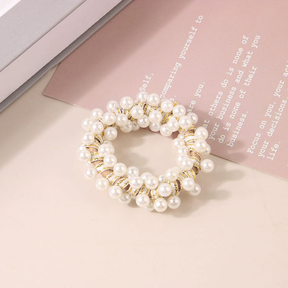 Wholesale Women's High Elastic Plastic And Resin Handmade Rose Ponytail Hair Band Hair Accessories