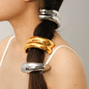 Wholesale Women's High Elasticity Geometric Electroplated Titanium Steel And Stainless Steel Hair Accessories