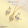 Wholesale Women's High End Jewelry Alloy Pendant Earrings And Necklace Suit With Love Water Drops And Bell Patterns Electroplated