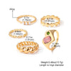 Wholesale Women's High Grade Gem Inlaid Heart Shaped Ring Set Jewelry