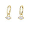 Wholesale Women's High Quality Simple Geometric Rhombus Zircon S925 Sterling Silver Earrings