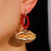 Wholesale Women's Highend Alloy Electroplated 14K Gold Lip Heart Earrings