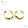 Wholesale Women's Highend Doublelayer 316L Stainless Steel Round Winding Geometric Earrings With Electroplating For Autumn And Winter