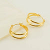 Wholesale Women's Highend Doublelayer 316L Stainless Steel Round Winding Geometric Earrings With Electroplating For Autumn And Winter