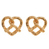 Wholesale Women's Highend Electroplated Alloy Heartshaped Earrings With 14K Gold Ear Needles