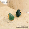 Wholesale Women's Highend Electroplated Resin And Stainless Steel Metal Splicing Earrings