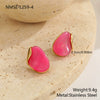 Wholesale Women's Highend Electroplated Resin And Stainless Steel Metal Splicing Earrings