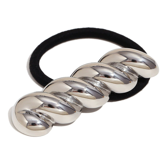 Wholesale Women's Highend Fashion Geometric Stainless Steel 18K Gold Plated Twist Shape Hair Accessories