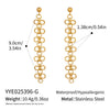Wholesale Women's Highend Fourleaf Clover Tassel Earrings Titanium Steel Stainless Steel Ear Needle Pvd Furnace Vacuum Real Gold Plating Jewelry Accessories