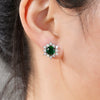 Wholesale Women's Highend Geometric And Flower Patterned Copper Earrings With Zirconia Design