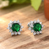 Wholesale Women's Highend Geometric And Flower Patterned Copper Earrings With Zirconia Design