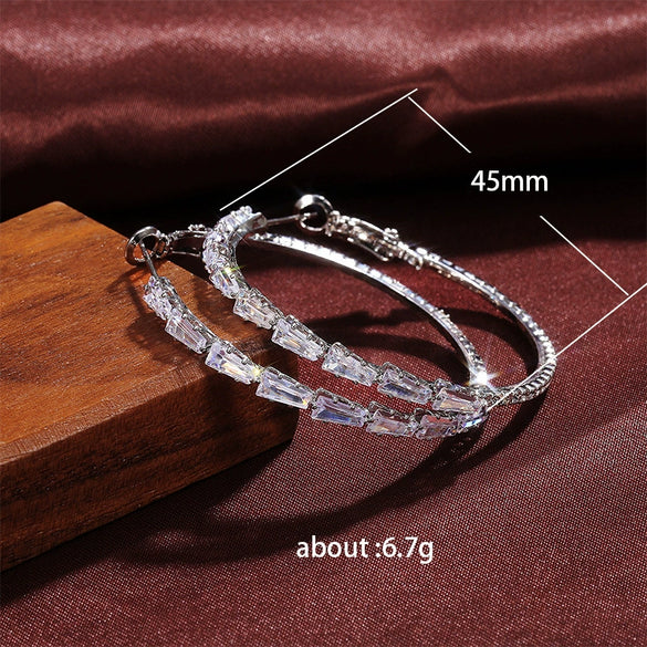 Wholesale Women's Highend Geometric Copper Zircon Earrings