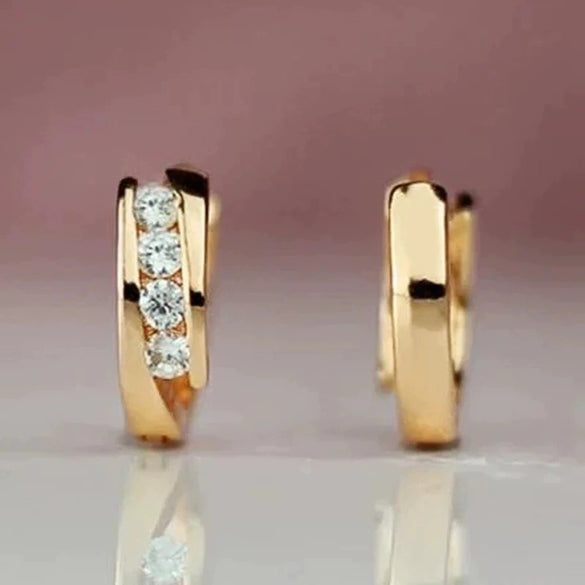 Wholesale Women's Highend Geometric Copper Zirconia Earrings