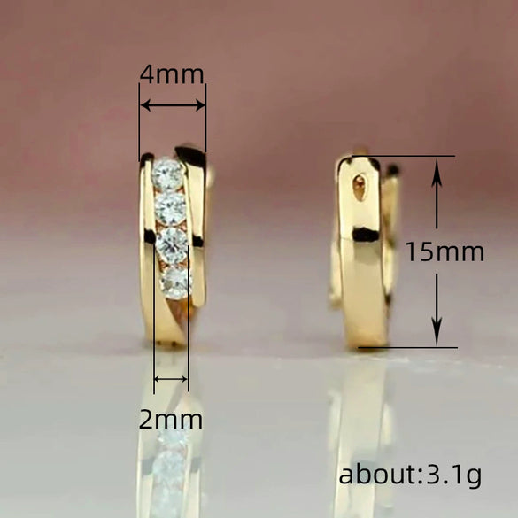 Wholesale Women's Highend Geometric Copper Zirconia Earrings