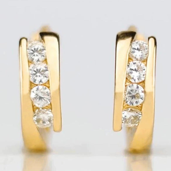 Wholesale Women's Highend Geometric Copper Zirconia Earrings