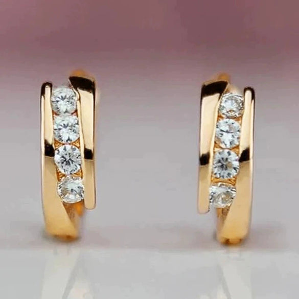 Wholesale Women's Highend Geometric Copper Zirconia Earrings