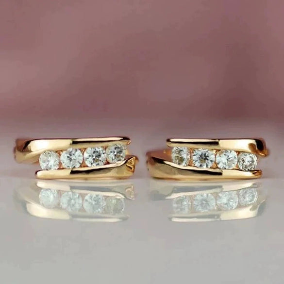 Wholesale Women's Highend Geometric Copper Zirconia Earrings