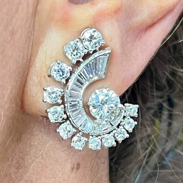 Wholesale Women's Highend Geometric Copper Zirconia Micropaved Specialshaped Earrings