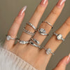Wholesale Women's Highend Geometric Double Row Diamond S925 Sterling Silver Electroplated Ring