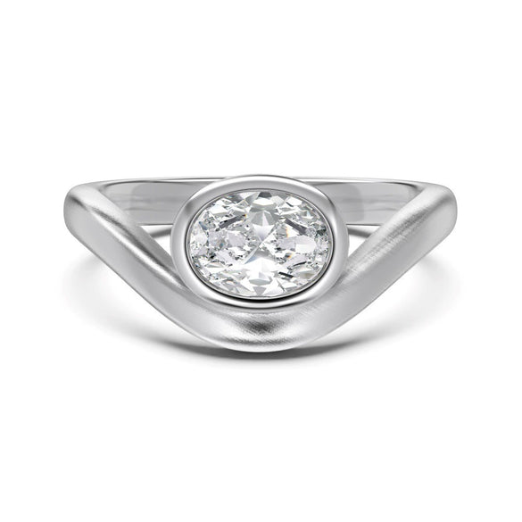 Wholesale Women's Highend Geometric Double Row Diamond S925 Sterling Silver Electroplated Ring