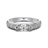 Wholesale Women's Highend Geometric Double Row Diamond S925 Sterling Silver Electroplated Ring
